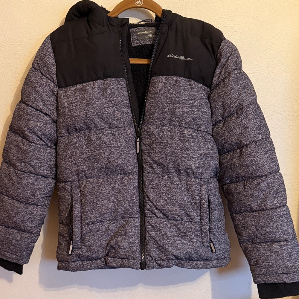 Eddie Bauer Kids Charcoal and Black Puffer Jacket